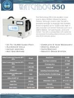 WatchDog 550 Dehumidifier Spec Sheet